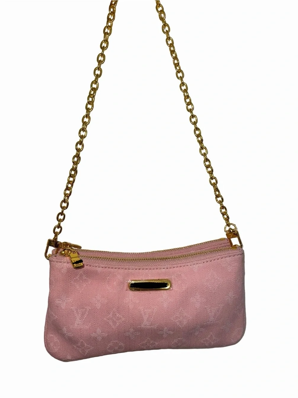 Louis Vuitton Pink Monogram Jacquard Chain Wristlet